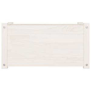 Legno massiccio pino giardino fioriera bianca 23.6 "x 12.2" x 12.2 "per vasi di fiori e fioriere - Product Image 3