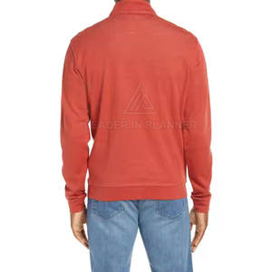 Sudaderas ligeras de diseño personalizado, de color sólido, con media cremallera, de alta calidad, a precio económico, básicas, para hombre. - Product Image 2