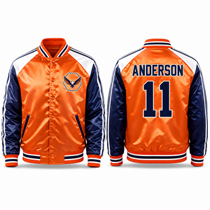 Chaqueta de Satén Duradera para Hombre, Personalizada al por Mayor, Estilo Béisbol, Moda Urbana, Casual, de Lujo, para Equipos, Promocional, Marca Privada, Brillante y Sedosa - Product Image 5