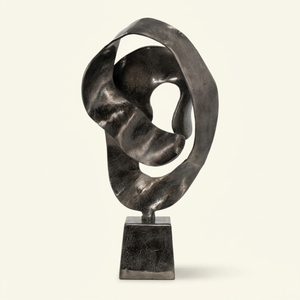 Escultura Abstracta de Metal Plateado, Esferas Entrelazadas de Aluminio Pulido Ligero, Adornos Modernos para el Hogar y Estantes de Estilo Industrial - Product Image 2