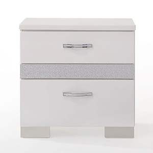 White High Gloss 3-Drawer <b>Nightstand</b> - Product Image 2