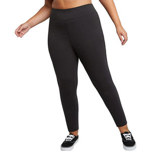 Leggings noirs taille haute longueur intégrale sans couture en tricot extensible pour le yoga et l'entraînement – Style basique uni pour femme toutes saisons - Product Image 3