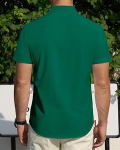 Wholesale High Quality Solid Color <b>Short</b> <b>Sleeve</b> Cotton Slim Fit Vintage Dress <b>Shirts</b> Office Working Business <b>Mens</b> Dress <b>Shirts</b> - Product Image 3
