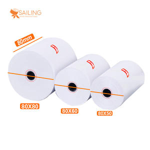 Evergreen 57X40 sin núcleo 55Gsm 48Gr Bpa impresión libre 50*20 57X40Mm 57X13 rollo <span class=keywords><strong>de</strong></span> papel térmico 48Gsm - Product Image 2