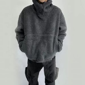Sweat-shirt à capuche surdimensionné pour homme avec design de masque, couleur unie, vêtement d'hiver, coupe régulière, tricoté en polyester, respirant - Product Image 5