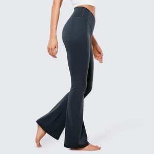 Leggings de Yoga Antibacterianos, Transpirables y Suaves para Mujer, Talla Grande, Cintura Alta, Estilo Flare, Largos, Diseño Sólido - Product Image 5