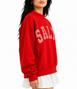 Pull à col roulé surdimensionné pour femme, en coton doux 100%, sweat-shirt d'hiver avec applique de lettres, logo personnalisé, fabricant - Product Image 2