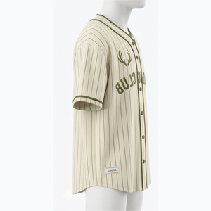 Camiseta de Béisbol Personalizada de Primera Calidad, Unisex, Manga Corta, a Rayas, con Botones en la Parte Delantera, Corte Regular para Adultos, para Todas las Temporadas - Product Image 3