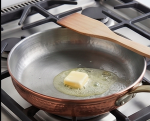 Handmade Heavy Copper Frying <b>Pan</b> With Stainless Steel Lining And Brass <b>Handle</b> Vintage Style For Gas Use And Induction Stoves - Product Image 4