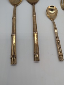 Couverts classiques en laiton pour la maison et la cuisine, vaisselle de table de haute qualité, kits de fournitures jetables pour les fêtes - Product Image 3