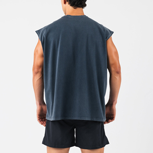 Camiseta sin mangas unisex anti-UV de secado rápido, personalizada, a color, para hombre, para fitness, gimnasio, informal, de verano, servicio OEM. - Product Image 2