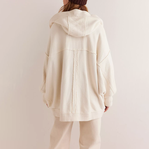 Abrigo de forro polar extragrande con capucha y hombros caídos, cárdigan tipo capullo, chaqueta de invierno cortavientos para mujer, ¡superventas! - Product Image 2