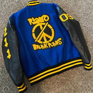 Custom logo <b>Wool</b> Chenille Embroidery Baseball Letterman Jackets Men Vintage Blank Leather Sleeve Varsity Jacket - Product Image 2