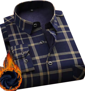 Chemise en flanelle surdimensionnée à col montant respirante en satin épais pour hommes – Vente en gros - Product Image 2