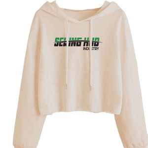 Sudaderas con capucha de Jersey Venta caliente Moda de algodón recortado Sudadera con capucha de manga larga Sudaderas con capucha de mujer en blanco personalizadas transpirables - Product Image 5