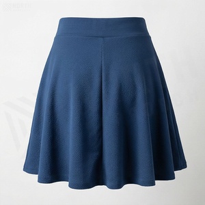 Minifalda de Mujer, Corte en A, Color Sólido, Cintura Elástica, Diseño Plisado, Cómoda, Tela de Spandex y Poliéster, para Todas las Temporadas - Product Image 2