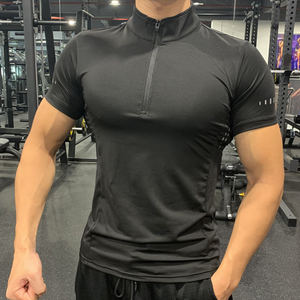 Chemises de sport pour hommes, à séchage rapide, pour la course à pied, le golf, la salle de sport, à manches longues, avec fermeture éclair 1/4, pull-over - Product Image 5