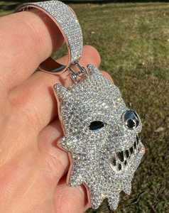 จี้รูปพิทบูลโกรธขนาด 3.5 นิ้ว ประดับเพชรเทียม เงินแท้ 925 สไตล์ฮิปฮอปสุดเท่ - Product Image 5