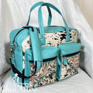 Bolsa de Pañales para Bebé de Cuero Genuino con Múltiples Bolsillos, Marca March Expo, Bolsa de Viaje de Gran Capacidad, Tipo Bandolera, de Cuero Vacuno - Product Image 1