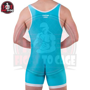 Combinaison de lutte de qualité supérieure, légère, imprimée, en spandex et polyester, vêtements d'arts martiaux avec col rond pour athlètes - Product Image 3