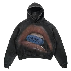 Wholesale Custom 100% Cotton Fleece Oversized Breathable Sweatshirt Men's Drop Shoulder Hoodie Embroidered for Solid - Product Image 1