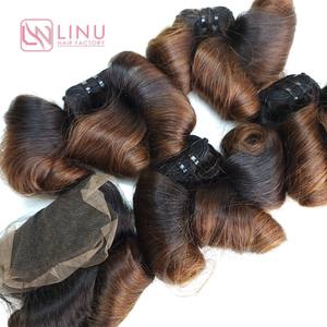 Magic Curl Textura Ombre Color marrón Vietnamita Humano Color natural Precio de fábrica Extensiones de cabello - Product Image 6