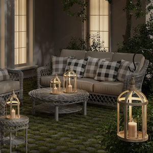 Lanternes en bois faites à la main, style ferme, écologiques, pour mariage en plein air, Noël, décoration de la maison, Ramadan - Product Image 5