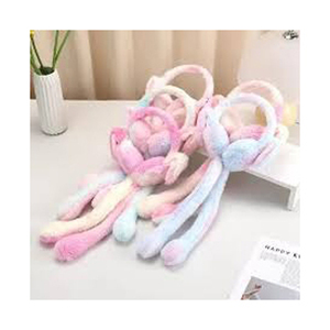 Plush <b>Ear</b> <b>Muffs</b> With Attached Scarf In Pastel Colors For Warmth And Style - Product Image 1
