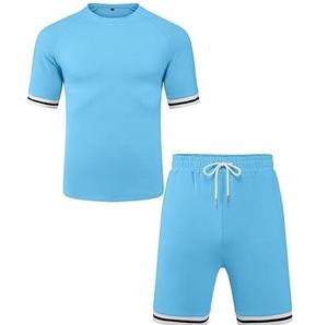 ROYAL SPORTS Mens Summer Streetwear Fitness <b>Set</b> O Neck T-Shirts Short <b>Set</b> Breathable Cotton Spandex Gym Workout Fit <b>Twins</b> <b>Sets</b> - Product Image 2