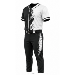 Uniforme de baseball tendance en polyester, tissu antibactérien, nom d'équipe personnalisé, séchage rapide, coupe ajustée pour adultes unisexes - Entraînement toutes saisons - Product Image 5