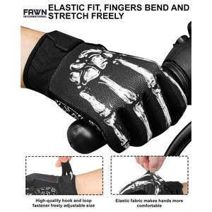 <b>Full</b> Finger Racing Gloves With <b>Skeleton</b> Print Touchscreen Compatible Breathable Nylon Outdoor Cycling Unisex - Product Image 5