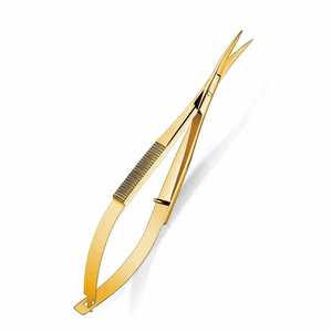 Tijeras de precisión para cejas Micro Spring, acabado mate, varios colores, etiqueta personalizada, acero inoxidable, punta recta, tijeras afiladas para extensiones - Product Image 4