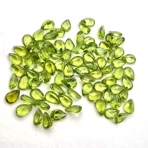 Peridoto natural tallado en forma de pera, piedras preciosas de 4x6 mm, peridoto verde facetado, piedras sueltas calibradas, cuentas de peridoto para la fabricación de joyas al por mayor. - Product Image 5