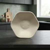 Bol Hexagonal Jetable de Grande Qualité 360ml en Pulpe de Bagasse de Canne à Sucre, Écologique et Biodégradable pour Traiteur et Fêtes