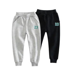 Pantalon de survêtement pour enfants garçons, collection automne-hiver 2026, en polaire épaisse, couleurs unies (bleu, noir, gris), style sport décontracté, pantalon long, ODM - Product Image 3