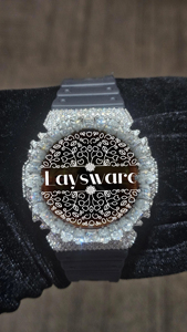 Montre de luxe pour homme avec cadran orange, bracelet en caoutchouc, diamant Moissanite VVS de qualité export, style Hip Hop - Product Image 3