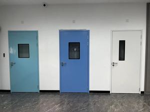 Pintu Masuk Anti Api Baja Tahan Karat Bukaan Ganda dengan Jendela Waktu Gaya Ayun Modern - Product Image 2