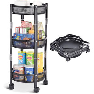 Carrito de Almacenamiento Metálico para Cocina, Ahorra Espacio, con Organizador de Cestas Múltiples para Frutas y Verduras - Product Image 1