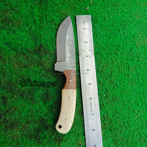 Cuchillo de Caza de Acero de Damasco con Hoja de Cambio Rápido, Herramienta de Supervivencia Hecha a Mano, Mango de Hueso de Camello de Fácil Agarre, Garantía de 3 Años, OEM - Product Image 2