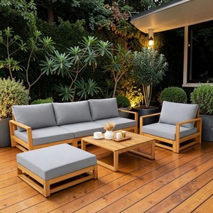 Juego de Sofás Modulares de Diseño Seccional Moderno, Estructura de Madera Resistente y Cojines Suaves para Apartamentos, Hoteles, Villas y Cafeterías - Product Image 2