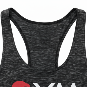 Débardeur de sport noir pour homme, coupe racerback, avec logo imprimé, séchage rapide, pour fitness, style stringer, coupe musculaire - Product Image 5