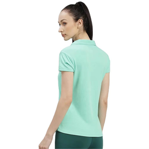 เสื้อโปโลผู้หญิงสีพื้น แขนสั้น ระบายอากาศดี สวมใส่สบายๆ สำหรับฤดูใบไม้ผลิและฤดูร้อน ทรงปกติ ผ้าถัก โพลีเอสเตอร์ 100% ขายส่ง - Product Image 3