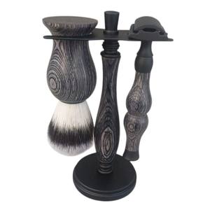 KOUNAIN Ensemble de Rasage Professionnel pour Salon de Barbier : Brosse à Raser, Support de Rasoir, Rasoir de Sécurité à Lame Unique avec Manche en Acier Inoxydable pour le Visage - Product Image 1