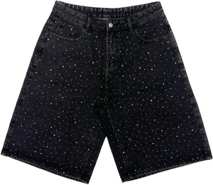 Shorts en jean décontractés pour femme, taille haute, bords bruts, en coton doux, pour l'été, style mode - Product Image 3