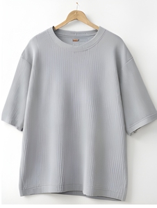 Camiseta Oversize de Algodón Pesado 240GSM con Textura Waffle y Hombro Caído, Estilo Urbano Moderno, Proveedor de Moda Contemporánea - Product Image 2