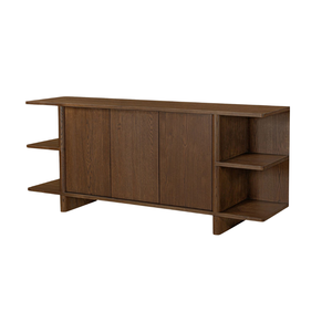 Meuble TV moderne en bois avec portes coulissantes et pieds effilés pour le salon - Product Image 2