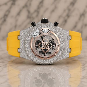 Montre de luxe pour homme en moissanite VVS, entièrement sertie de diamants, bracelet en acier inoxydable - Product Image 1