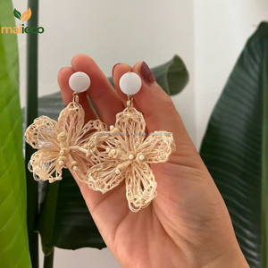 Hecho a mano verano océano playa borla nueva moda ratán rafia colgante encanto para mujeres para playa vacaciones joyería accesorio - Product Image 3