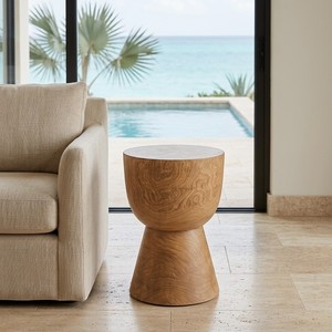 Teak <b>Wood</b> <b>Stool</b> Hospitality Furniture Luxury Resort Hotel Lounge Accent Side Table Custom Contract Furniture Wooden <b>Stool</b> Decor - Product Image 1