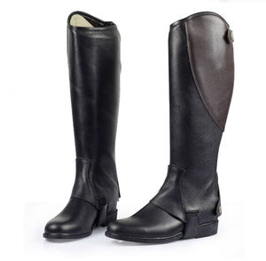 Polainas de cuero estilo western con cremallera curva, polainas de cuero premium para hombres y mujeres - Product Image 2